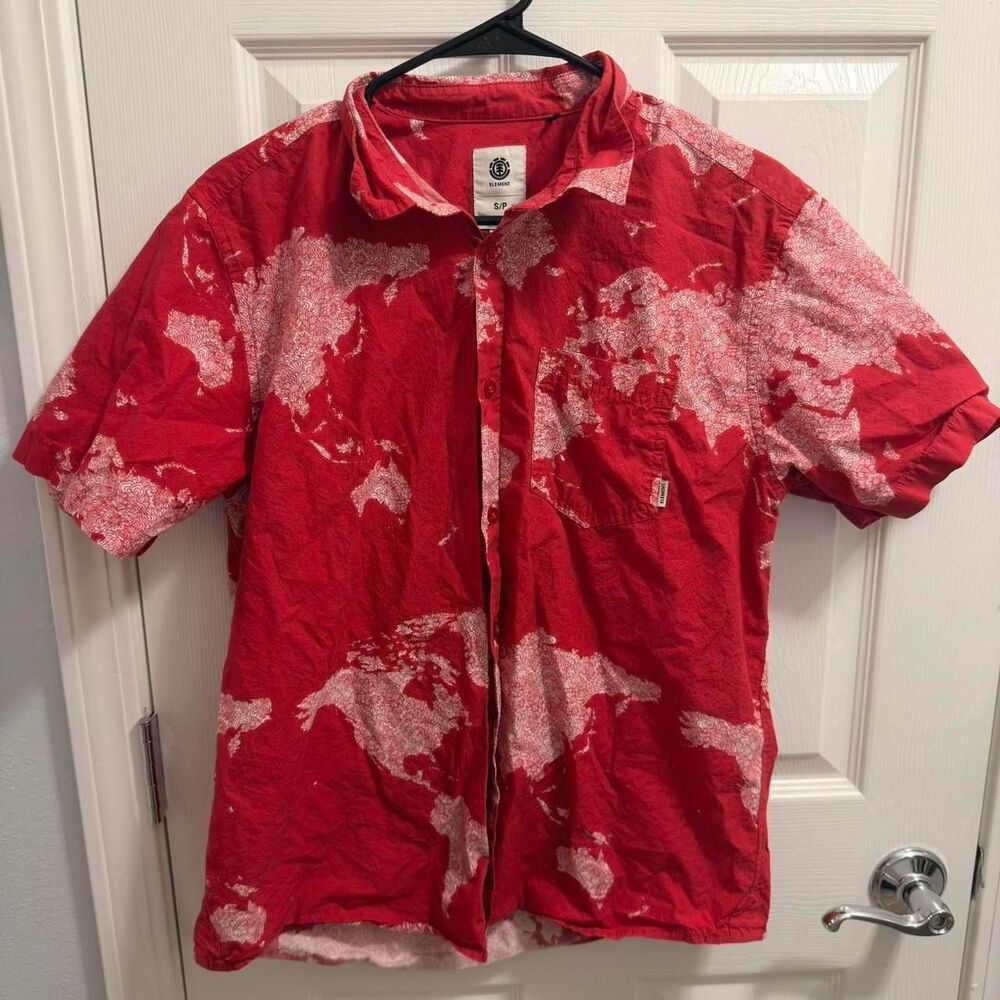 Element Men's Red and Pink Shirt